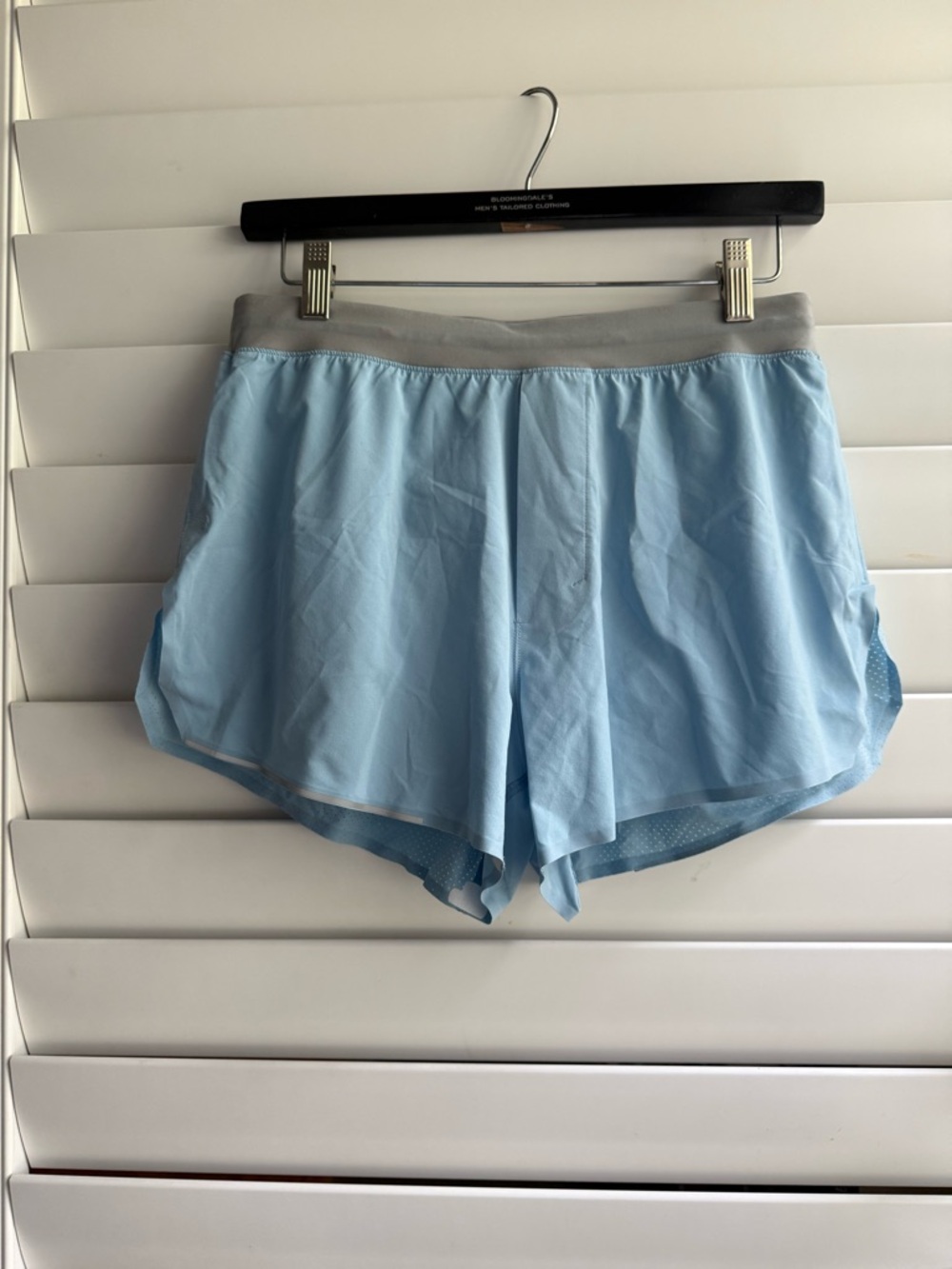 LULULEMON M Fast and Free Reflective Short 3" Lt Blue Lined Running Gym Workout